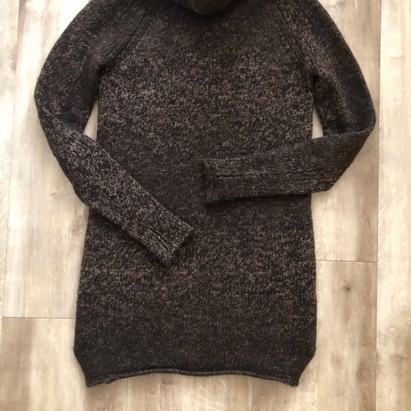 Wilfred, Cowl Neck, Sweater Dress, Wool, Alpaca Blend, Brown, Size XXS - Picture 6 of 16